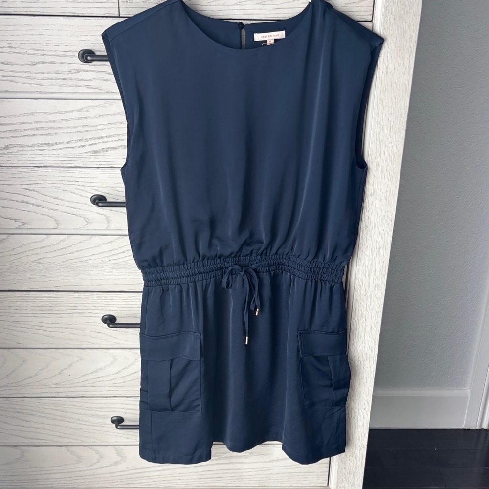 Skies Are Blue Deep Blue Sleeveless Dress
